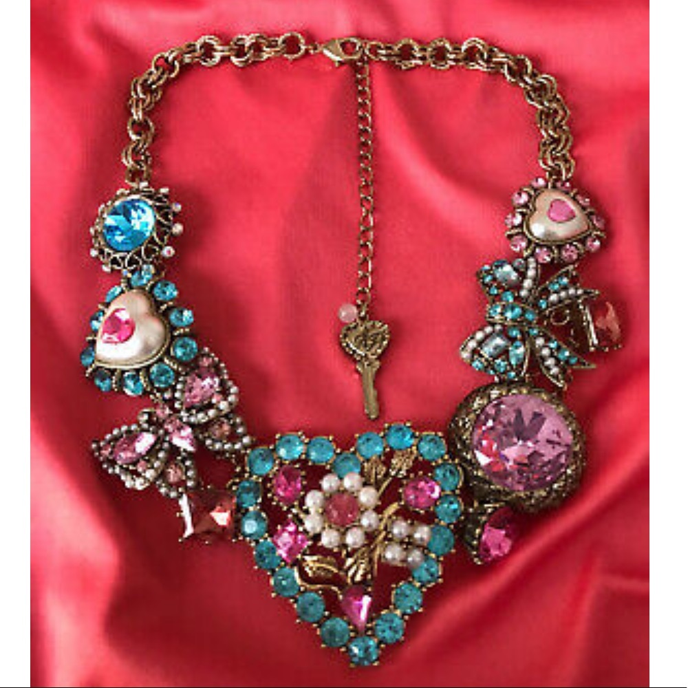 Betsey Johnson Hanging Hearts Boost Necklace